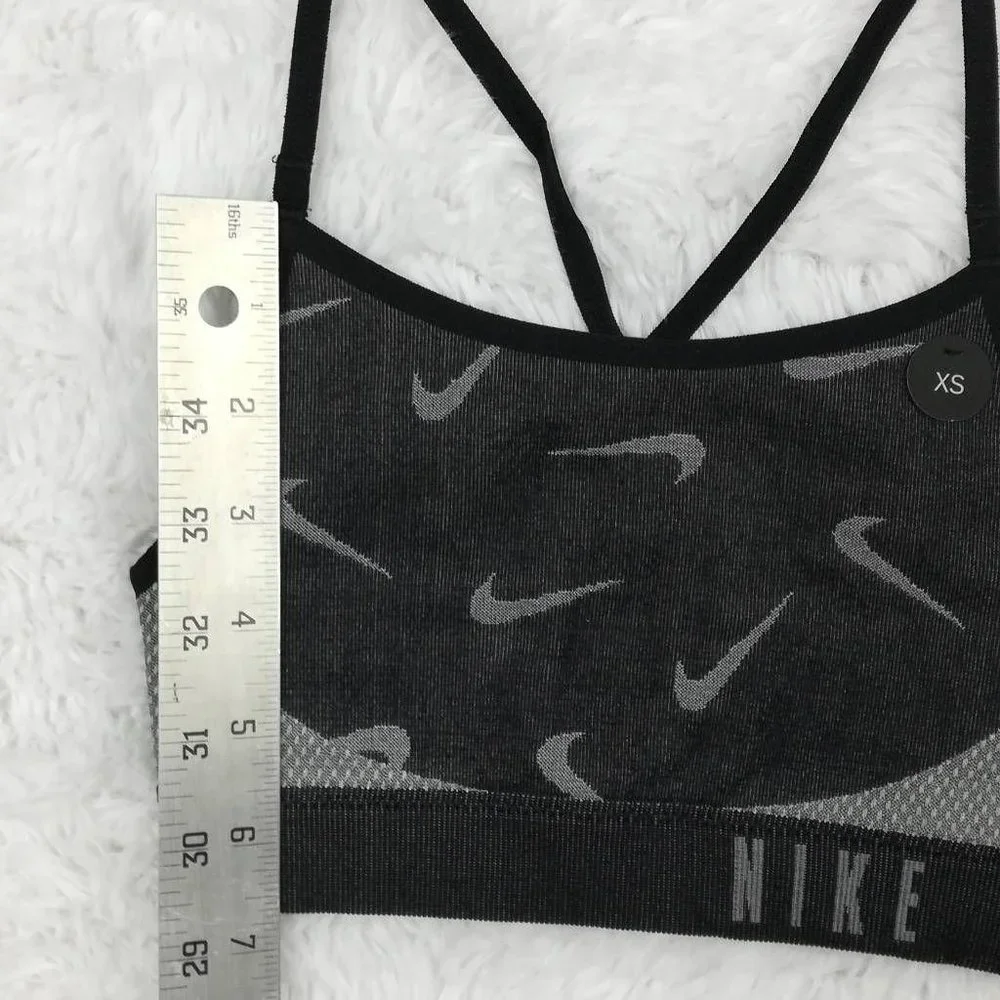 Nike Dri-Fit Sports Bra‎ Gray Heathered Swoosh Racerback Stretch XS New